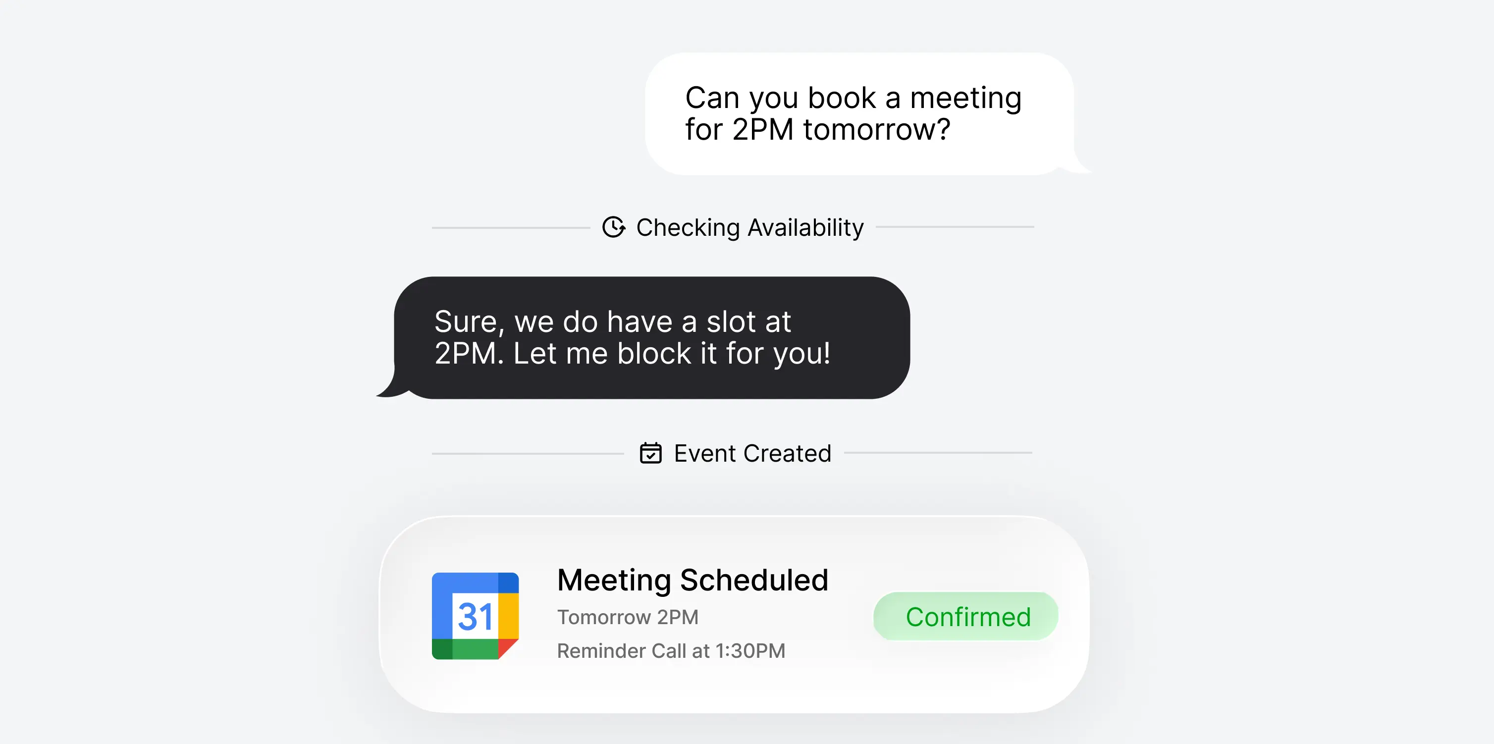 Calendar booking placeholder
